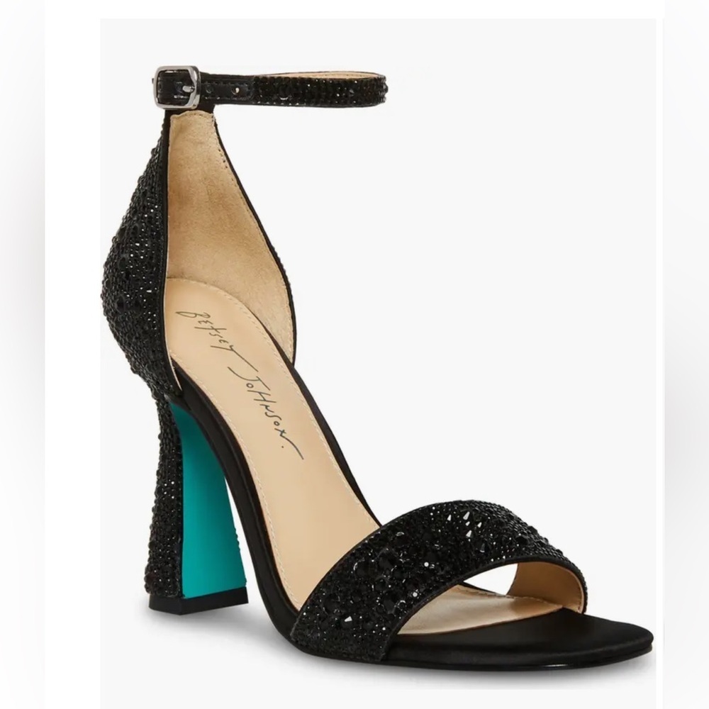Betsey Johnson Women's Dani Heeled Sandal, Rhinestone,size 8.5
